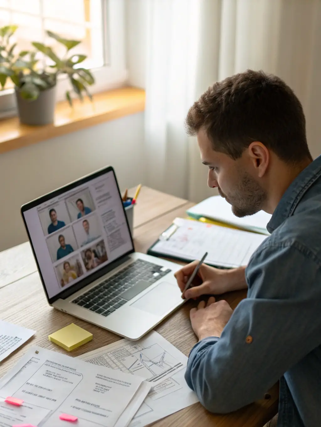 A professional healthcare recruiter interviewing a candidate in a modern office setting, emphasizing the personalized approach to staffing.